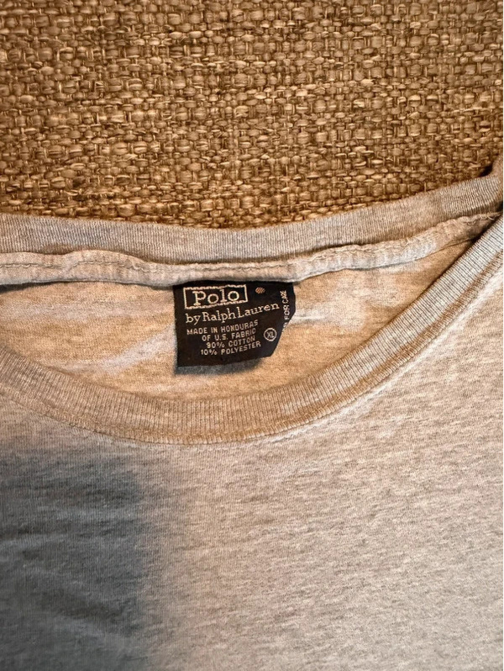 Vintage Polo Ralph Lauren Gray XL Pony Logo 90s Cotton Blend